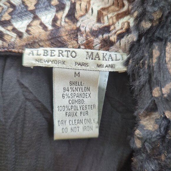 Alberto Makali Faux Fur Trim Open Front Cardigan Missoni Jacket With Belt Size M - Picture 8 of 12